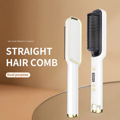 Electric Heat Comb Straightener Curler